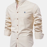 Rowan | Long Sleeve Linen Shirt With Stand Up Collar