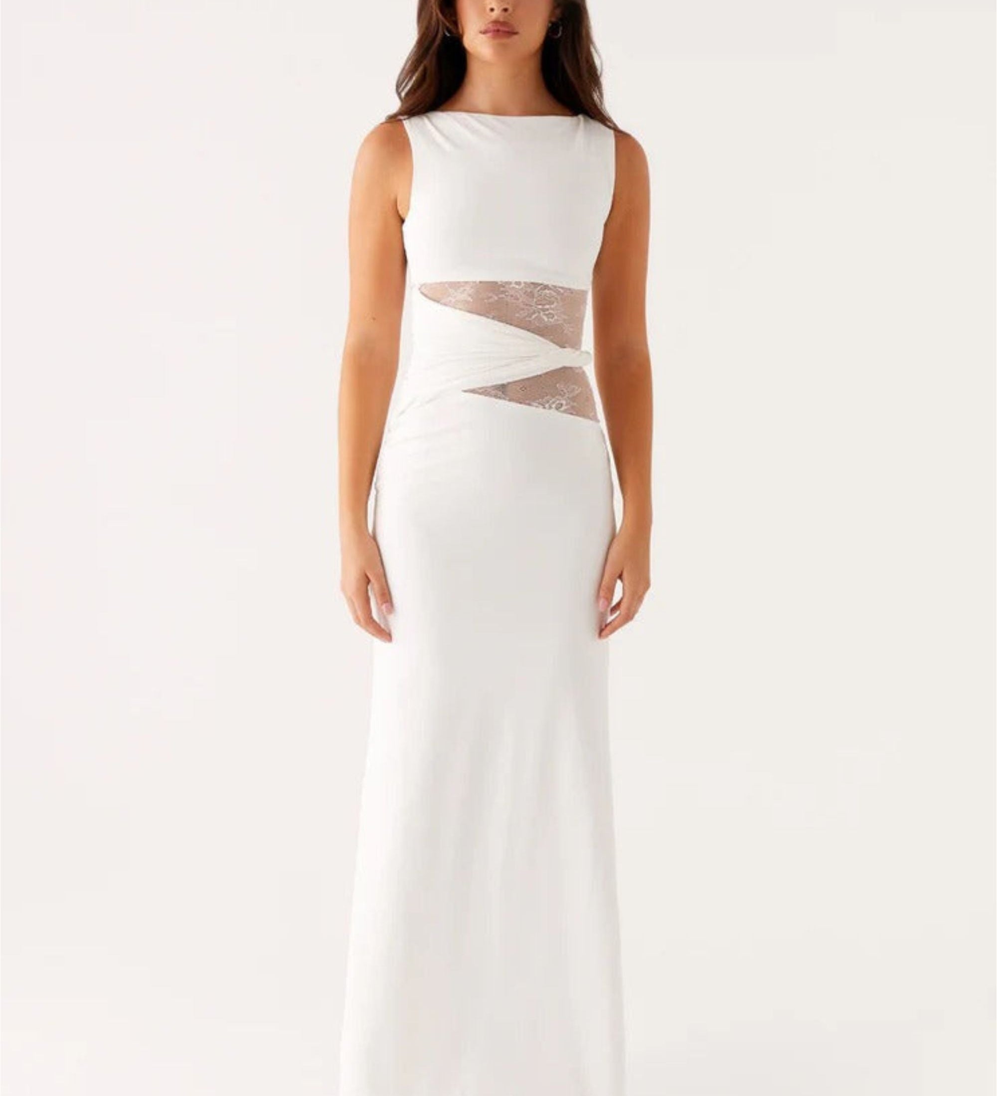Eliana – Figure Flattering Maxi Dress with Subtle Cutouts and Delicate Lacing