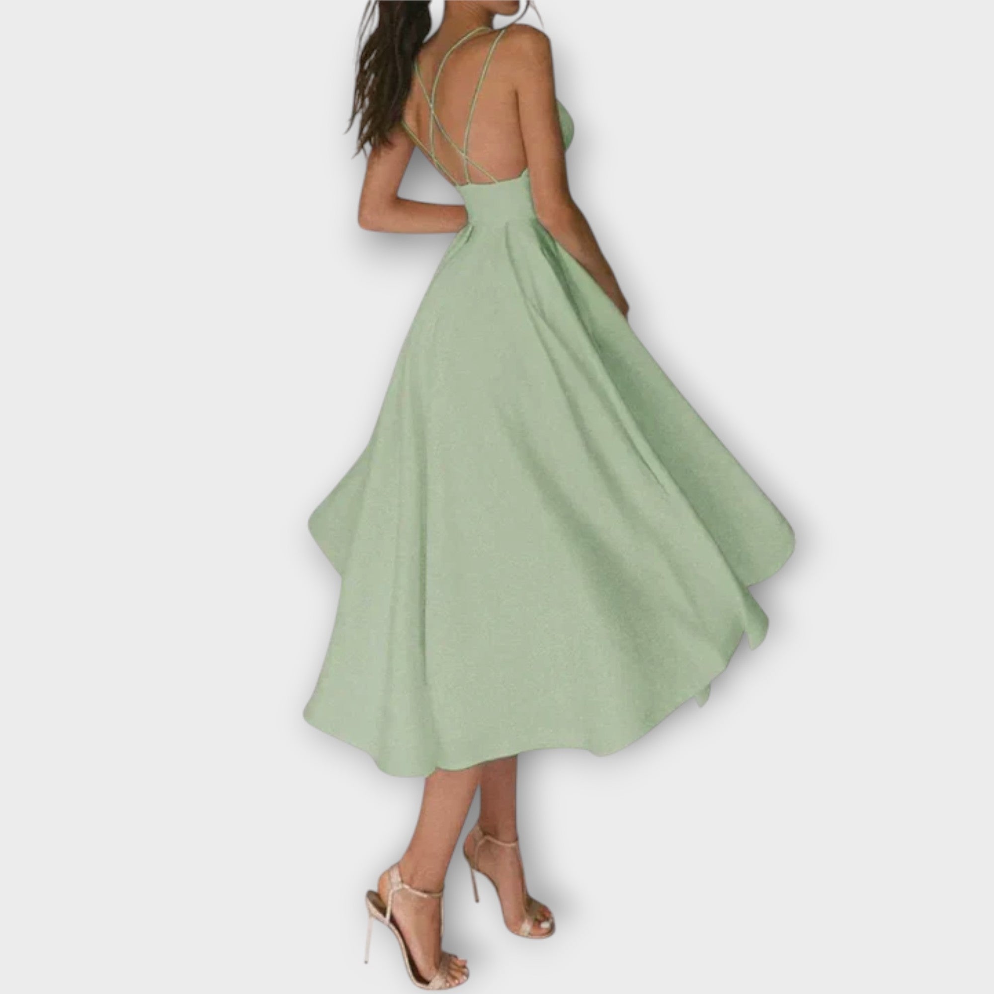 Ailana - Women's Dress with Deep V-Neck