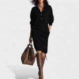 Nancy | Elegant Winter Dress with Buttons