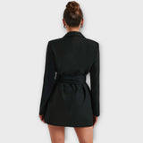 Blazer Dress with V-Neck