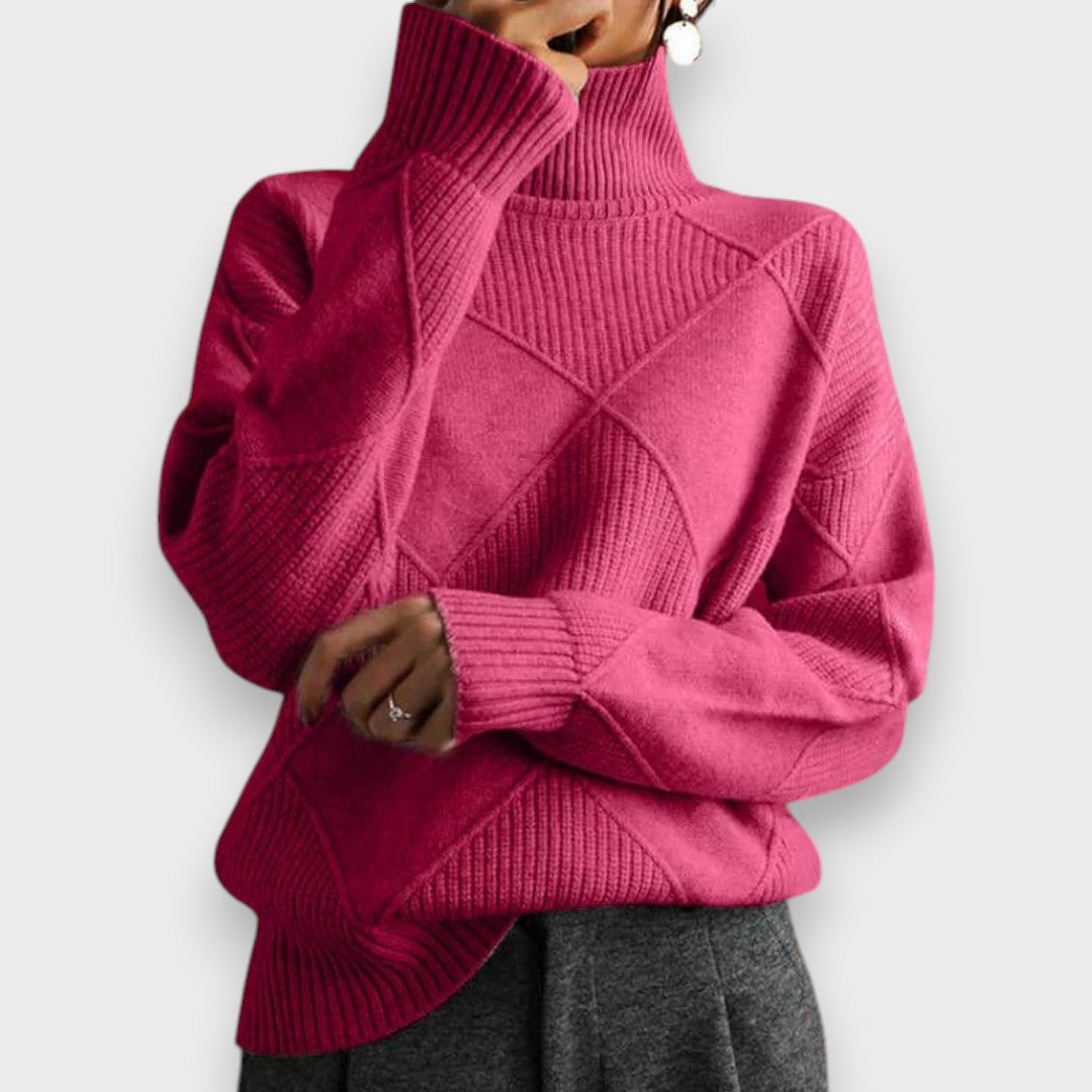 Remmy | Structured Roll Neck Jumper in Knit