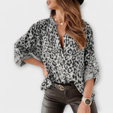 Fashionable Blouse with Leopard Print