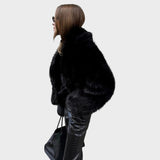 Jade | Black Luxury Faux Fur Coat