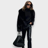 Jade | Black Luxury Faux Fur Coat