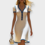 Elena I Elegant Midi Dress with Fish Tail