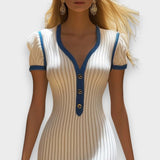 Elena I Elegant Midi Dress with Fish Tail