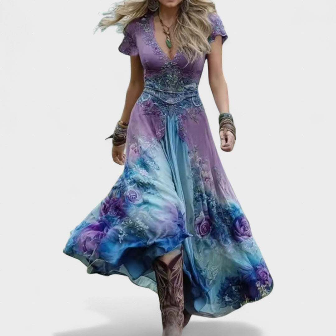 Elina | Stylishly Cut Floral Dress