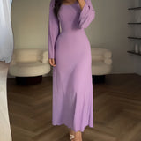 Elegant Knitted Maxi Dress