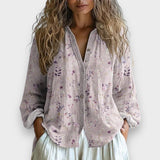 Lia | Vintage Blouse with Leaf Pattern