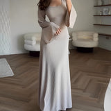 Elegant Knitted Maxi Dress