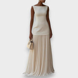 Klara | Sleeveless Pleated Maxi Dress