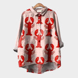 Crab | Premium Blouse with Flower Pattern