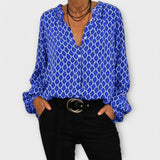 Zara - Stylish Blouse with V-Neck and Long Sleeves