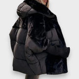 Frida | Oversized Patchwork Puffer Coat with Hood