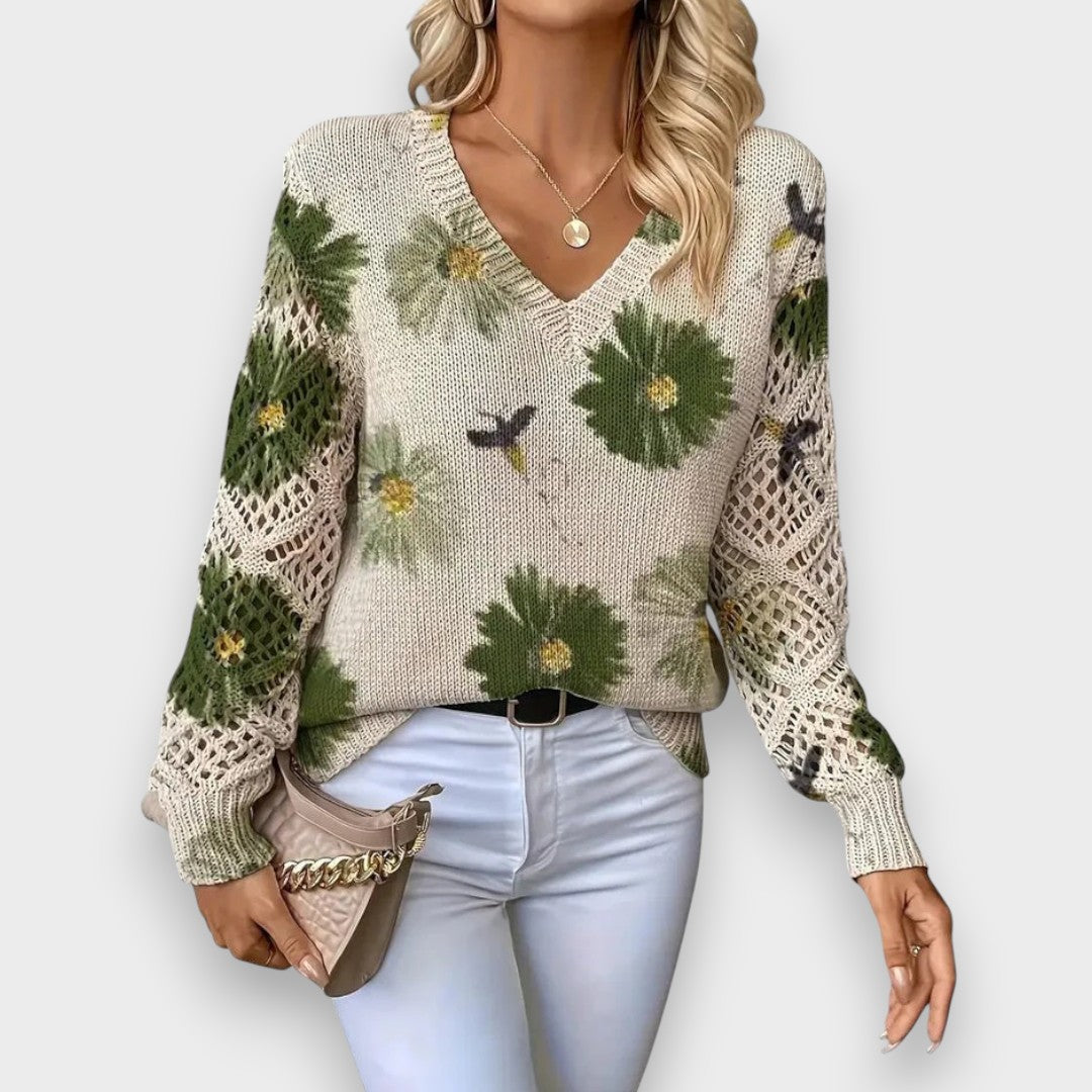 Carina | Delicate Floral Sweater