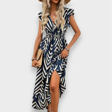 Milena | Dress with Allover Print and Smocked Waist