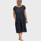 Giselle | Summer Dress with Round Neckline and Beautiful Print